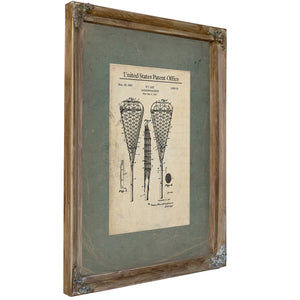 United States Patent No. 258519 Lacrosse Racquet by Frederic C Jay Filed September 9 1948 — Verdigris Framed Canvas Print | B