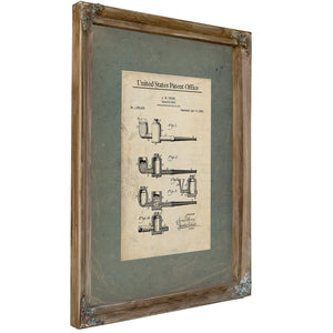The Ivory Pipe Patent Blueprint of a Gentlemans Vice — Framed Wall Art Room View | Bella Frye