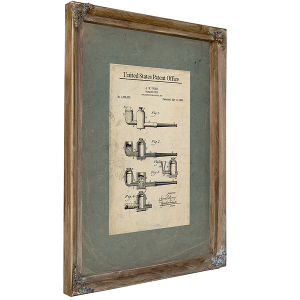 The Ivory Pipe Patent Blueprint of a Gentlemans Vice — Framed Wall Art Room View | Bella Frye