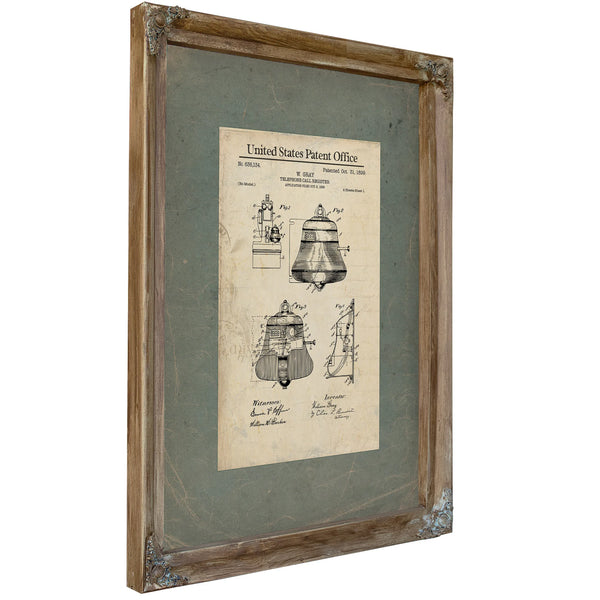 The Gray Telephone Call Register Patent Halloweens Industrial Ghost — Framed Wall Art Room View | Bella Frye