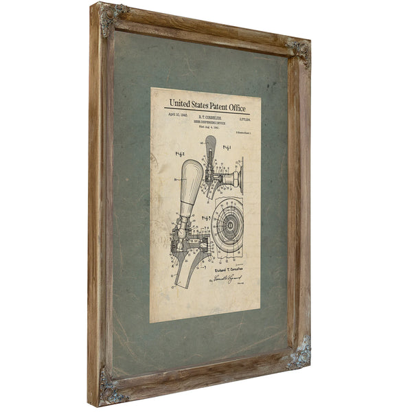 The Publicans Precision Cornelius Beer Tap Patent — Framed Wall Art Room View | Bella Frye