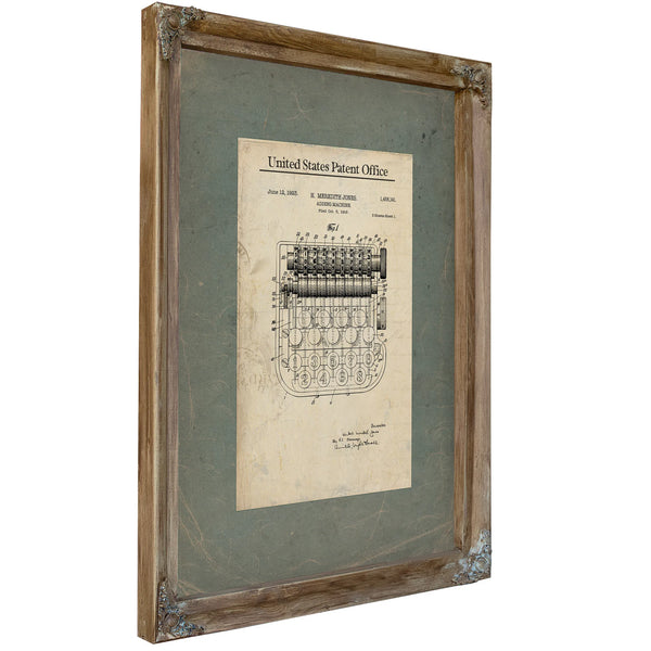 The Arithmeticians Engine — Patent Blueprint of Mechanical Calculation — Framed Wall Art Room View | Bella Frye