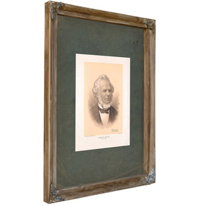 Men of Mark Library Edition Richd M Hoe Inventor of the Hoe Press 1884 — Verdigris Framed Canvas Print | Bella Frye