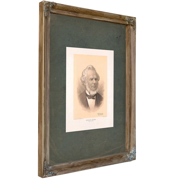 Men of Mark Library Edition Richd M Hoe Inventor of the Hoe Press 1884 — Verdigris Framed Canvas Print | Bella Frye