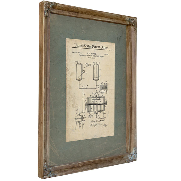 The Atwood Apparatus Blueprint for Liquid Clarity — Verdigris Framed Canvas Print | Bella Frye