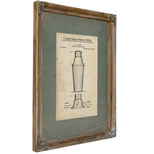 The Hauck Cocktail Shaker Patent Victorian Mixology Blueprint — Framed Wall Art Room View | Bella Frye