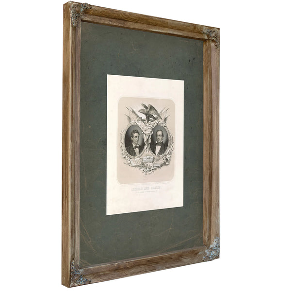 Lincoln and Hamlin 186 — Verdigris Framed Canvas Print | Bella Frye
