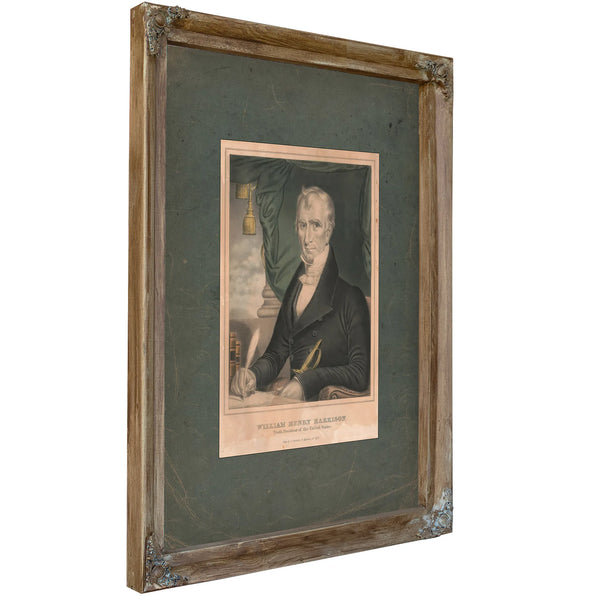 William Henry Harrison_ Ninth President of the United States 1835 1856 — Verdigris Framed Canvas Print | Bella Frye