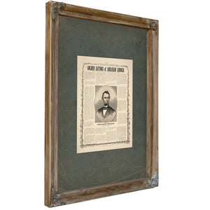Golden Sayings of Abraham Lincoln 1865 — Verdigris Framed Canvas Print | Bella Frye