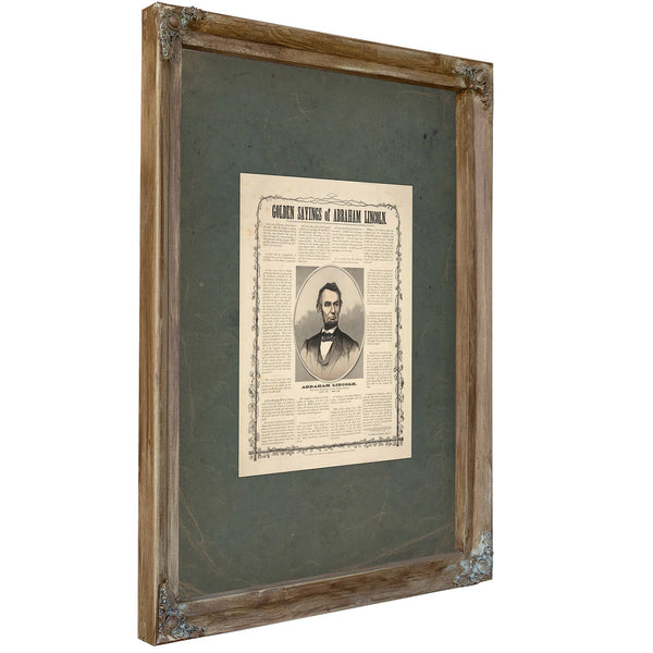Golden Sayings of Abraham Lincoln 1865 — Verdigris Framed Canvas Print | Bella Frye