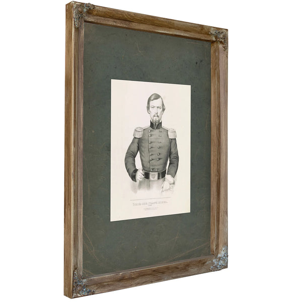 Brigadier General Franz Sigel Us Army 1861 — Verdigris Framed Canvas Print | Bella Frye