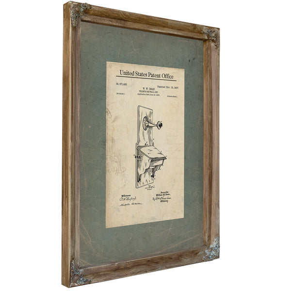 The Dean Telephone Wall Set Patent 197 United States Patent Office Archive — Framed Wall Art Room View | Bella Frye