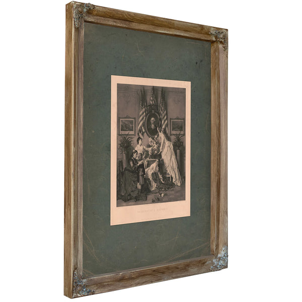 Washingtons Birthday 1876 — Verdigris Framed Canvas Print | Bella Frye