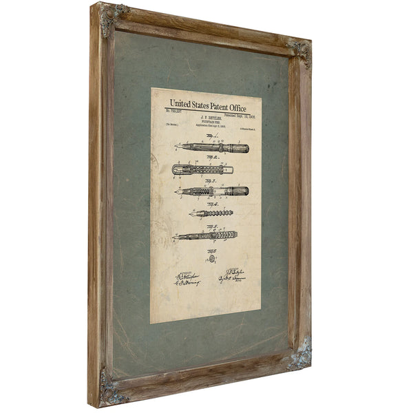 The Betzler Fountain Pen Patent Instrument of Inkwell Secrets — Framed Wall Art Room View | Bella Frye