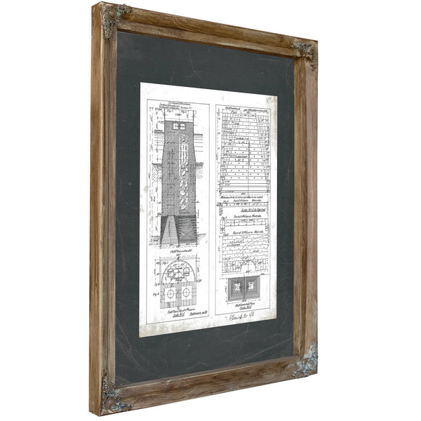 The Sunken Chamber Baltimore Caisson Engineering Blueprint — Verdigris Framed Canvas Print | Bella Frye