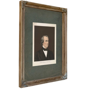 Andrew Johnson President Us 1866 — Verdigris Framed Canvas Print | Bella Frye