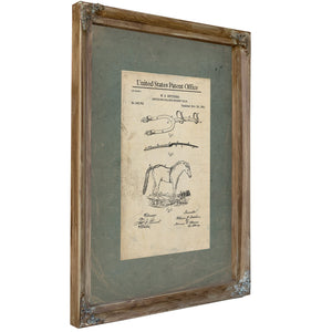 Us Patent No. 249743 Device for Holding Horses Tails by W B Butchers November 22 1881 — Verdigris Framed Canvas Print | Bella