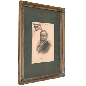 Benjamin Harrison Republican Candidate for President 1881 — Verdigris Framed Canvas Print | Bella Frye