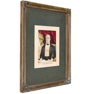 General Lewis Cass 1846 — Verdigris Framed Canvas Print | Bella Frye