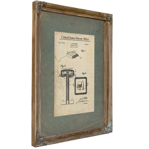 Us Patent No. 245492 Baseball Base by John P Corbett (1946) — Verdigris Framed Canvas Print | Bella Frye