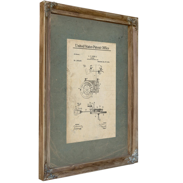 The Mechanists Shaker Patent Blueprint of Forgotten Innovation — Framed Wall Art Room View | Bella Frye