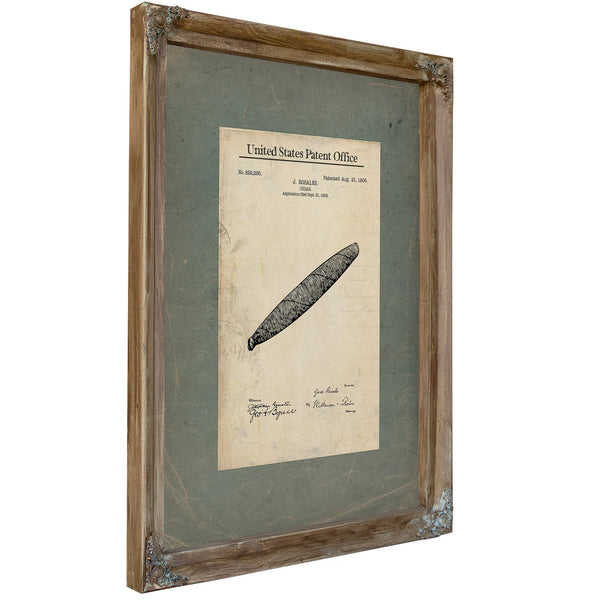 The Rosales Cigar Patent of 196 — Framed Wall Art Room View | Bella Frye