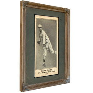 D329 Weil Baking Babe Ruth Rookie — Verdigris Framed Canvas Print | Bella Frye