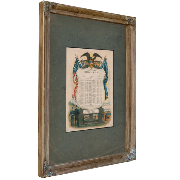 In Honor of Our Hero 189 — Verdigris Framed Canvas Print | Bella Frye