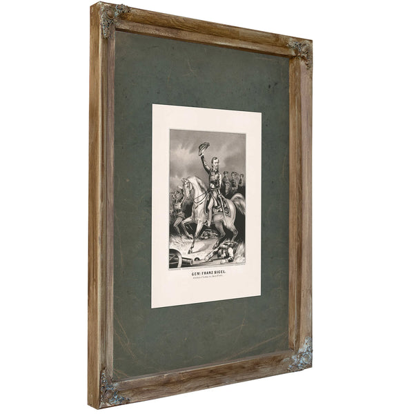 General Franz Sigel at the Battle of Pea Ridge Ark March 8th 1862 1862 — Verdigris Framed Canvas Print | Bella Frye