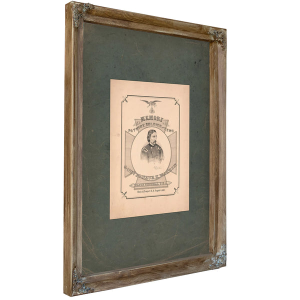 In Memory of the Patriot Soldier and Hero Gouverneur K Warren Major General Usa 1883 — Verdigris Framed Canvas Print | Bella 