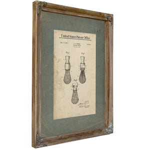 The Gentlemans Morning Ritual — Patent Blueprint of Vanity — Verdigris Framed Canvas Print | Bella Frye