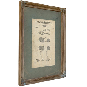 Us Patent No. 293354 Boot or Shoe He Randall February 12 1884 — Verdigris Framed Canvas Print | Bella Frye