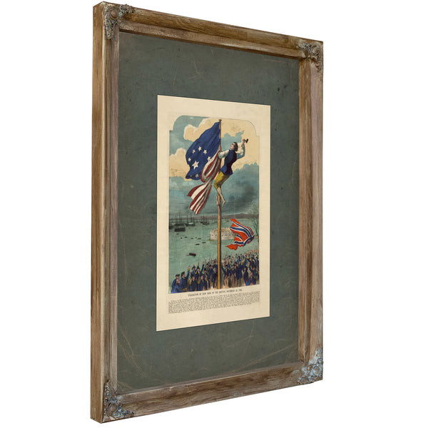 Evacuation of New York by the British November 25 1783 1883 — Verdigris Framed Canvas Print | Bella Frye