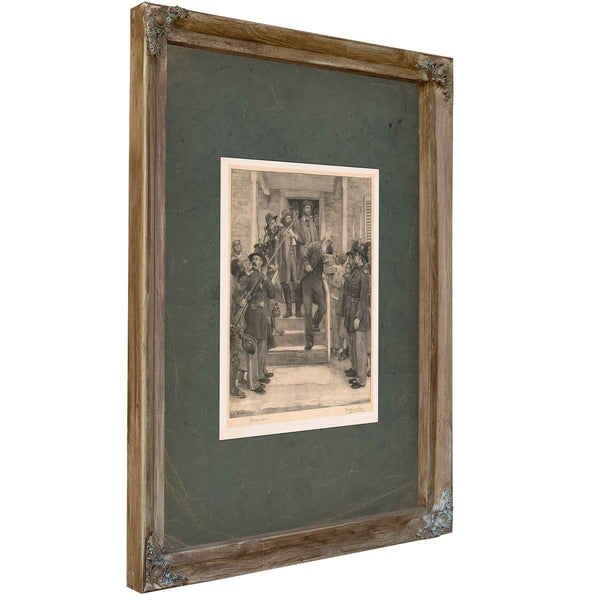 The Last Moments of John Brown Leaving the Jail on the Morning of His Execution 1885 — Verdigris Framed Canvas Print | Bella 