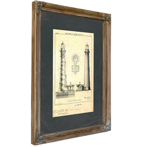 Sand Island Light Station Blueprint the Keepers Vigil — Verdigris Framed Canvas Print | Bella Frye