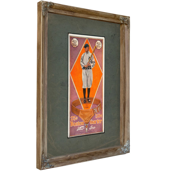 Boston Garter Color Ty Cobb — Verdigris Framed Canvas Print | Bella Frye