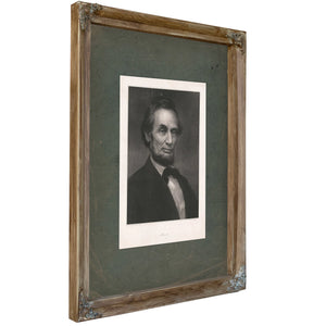 Abraham Lincoln 1877 — Verdigris Framed Canvas Print | Bella Frye