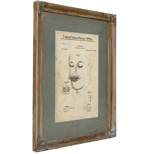 The Gentlemans Vanity Device — Patent Drawing No 278999 — Verdigris Framed Canvas Print | Bella Frye
