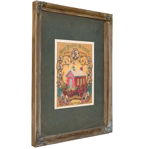 Our Public School the Bullwark of This Country 1895 — Verdigris Framed Canvas Print | Bella Frye