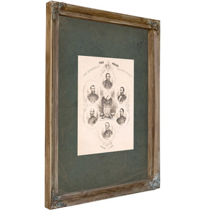 The Carriers of the Press to Their Patrons 19th Century — Verdigris Framed Canvas Print | Bella Frye