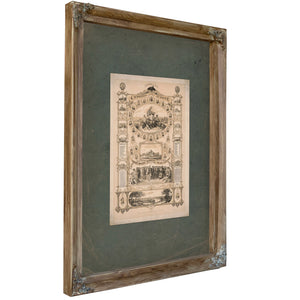 Centennial Jubilee Memorial Card 1876 — Verdigris Framed Canvas Print | Bella Frye
