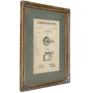 The Gentlemans Morning Ritual Patent — Verdigris Framed Canvas Print | Bella Frye