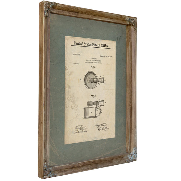 The Gentlemans Morning Ritual Patent — Verdigris Framed Canvas Print | Bella Frye