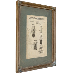 The Gentlemans Morning Ritual Patent Drawing No 1879553 — Verdigris Framed Canvas Print | Bella Frye