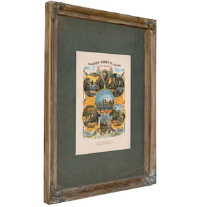Old John Browns Career Illustrated 186 — Verdigris Framed Canvas Print | Bella Frye