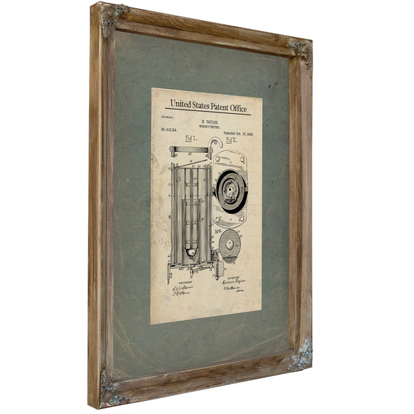 The Proof Seekers Apparatus Patent Blueprint of Spirits Divination — Verdigris Framed Canvas Print | Bella Frye