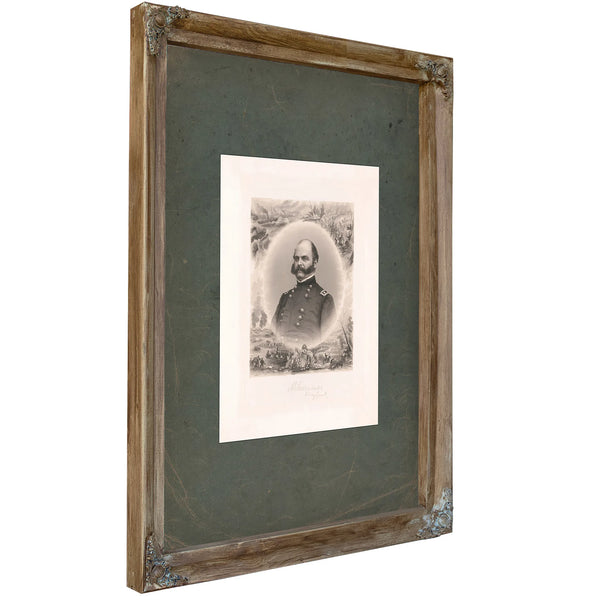 Ambrose Everts Burnside Major General 1865 — Verdigris Framed Canvas Print | Bella Frye