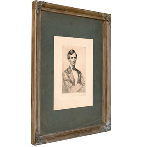 Abraham Lincoln 19 192 — Verdigris Framed Canvas Print | Bella Frye
