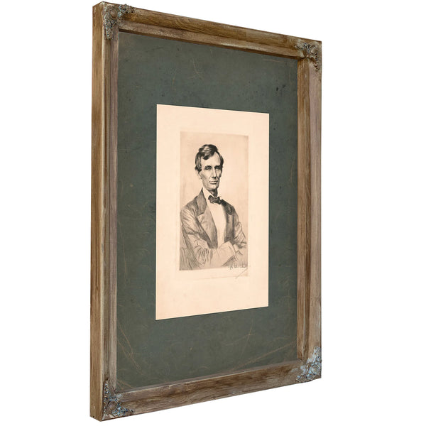 Abraham Lincoln 19 192 — Verdigris Framed Canvas Print | Bella Frye