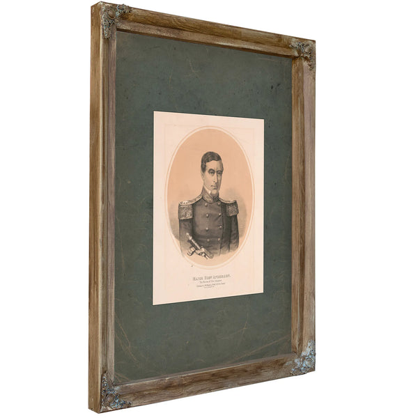 Major Robert Anderson the Heros of Fort Sumter 1861 — Verdigris Framed Canvas Print | Bella Frye